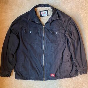 Dickies Men's Black Sherpa Lined Work Jacket Size XL Canvas Duck Jacket